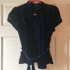 Navy women’s cardigan velvet fabric